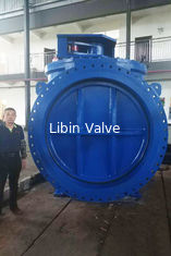 AWWA DN2000 SS304 Blue Pneumatic Plug Valve, Worm Gear Electric Plug Valve Mechanical Joint Connection