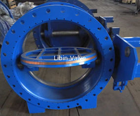 AWWA DN1000 Worm Gear Excentric Butterfly Valve / Industrial Butterfly Valve Casting Iron Material