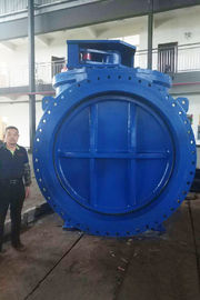 AWWA DN2000 SS304 Blue Pneumatic Plug Valve, Worm Gear Electric Plug Valve Mechanical Joint Connection